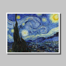 Load image into Gallery viewer, Starry Night by Vincent van Gogh. Print Framed Unmounted / 16x12&quot; (40x30cm) / White - Exact Art
