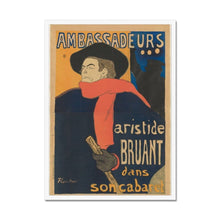 Load image into Gallery viewer, Aristide Bruant in his cabaret at the Ambassadeurs by Henri de Toulouse-Lautrec. Print Framed Unmounted / 11x14&quot; (28x35.5cm) / White - Exact Art

