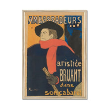 Load image into Gallery viewer, Aristide Bruant in his cabaret at the Ambassadeurs by Henri de Toulouse-Lautrec. Print Framed Unmounted / 11x14&quot; (28x35.5cm) / Natural - Exact Art
