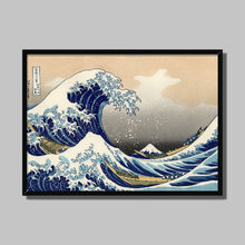 Load image into Gallery viewer, The Great Wave Off Kanagawa by Hokusai. Print Framed Unmounted / 14x11&quot; (35.5x28cm) / Black - Exact Art
