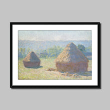 Load image into Gallery viewer, Haystacks at the End of Summer by Claude Monet. Print Framed Mounted / 14x11&quot; (35.5x28cm) / Black - Exact Art
