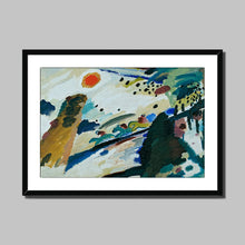 Load image into Gallery viewer, Romantic Landscape by Wassily Kandinsky. Print Framed Mounted / 14x11&quot; (35.5x28cm) / Black - Exact Art
