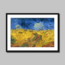 Load image into Gallery viewer, Wheatfield with Crows by Vincent van Gogh. Print Framed Mounted / 14x11&quot; (35.5x28cm) / Black - Exact Art
