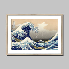 Load image into Gallery viewer, The Great Wave Off Kanagawa by Hokusai. Print Framed Mounted / 14x11&quot; (35.5x28cm) / Natural - Exact Art
