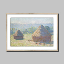 Load image into Gallery viewer, Haystacks at the End of Summer by Claude Monet. Print Framed Mounted / 14x11&quot; (35.5x28cm) / Natural - Exact Art
