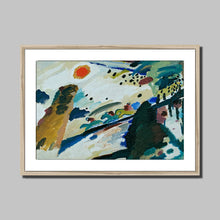 Load image into Gallery viewer, Romantic Landscape by Wassily Kandinsky. Print Framed Mounted / 14x11&quot; (35.5x28cm) / Natural - Exact Art
