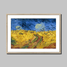 Load image into Gallery viewer, Wheatfield with Crows by Vincent van Gogh. Print Framed Mounted / 14x11&quot; (35.5x28cm) / Natural - Exact Art
