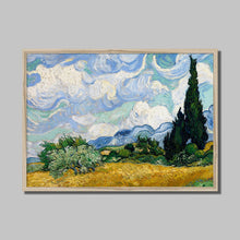Load image into Gallery viewer, Wheatfield with Cypresses by Vincent van Gogh. Print Framed Unmounted / 14x11&quot; (35.5x28cm) / Natural - Exact Art
