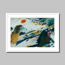 Load image into Gallery viewer, Romantic Landscape by Wassily Kandinsky. Print Framed Mounted / 14x11&quot; (35.5x28cm) / White - Exact Art
