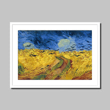 Load image into Gallery viewer, Wheatfield with Crows by Vincent van Gogh. Print Framed Mounted / 14x11&quot; (35.5x28cm) / White - Exact Art
