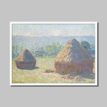 Load image into Gallery viewer, Haystacks at the End of Summer by Claude Monet. Print Framed Unmounted / 14x11&quot; (35.5x28cm) / White - Exact Art

