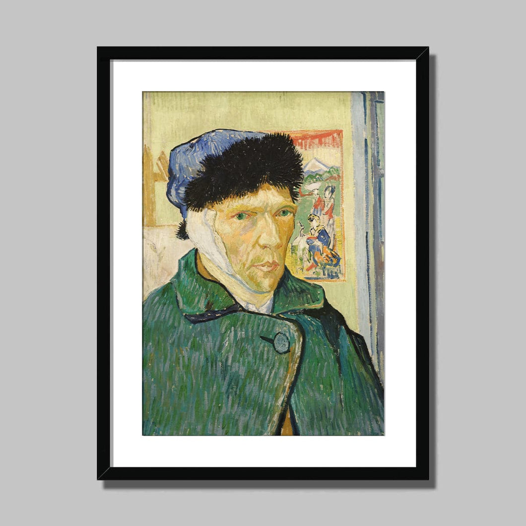 Self Portrait with Bandaged Ear by Vincent van Gogh. Print Framed Mounted / 11x14