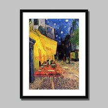 Load image into Gallery viewer, Cafe Terrace, Arles at Night by Vincent van Gogh. Print Framed Mounted / 11x14&quot; (28x35.5cm) / Black - Exact Art
