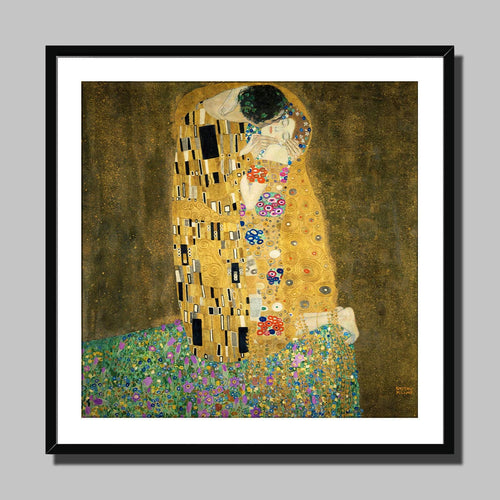 The Kiss by Gustav Klimt. Print Framed Mounted / 12x12