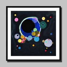Load image into Gallery viewer, Several Circles by Wassily Kandinsky. Print Framed Mounted / Black / 12x12&quot; (30x30cm) - Exact Art
