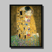 Load image into Gallery viewer, The Kiss by Gustav Klimt. Print Framed Unmounted / 11x14&quot; (28x35.5cm) / Black - Exact Art
