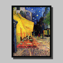 Load image into Gallery viewer, Cafe Terrace, Arles at Night by Vincent van Gogh. Print Framed Unmounted / 11x14&quot; (28x35.5cm) / Black - Exact Art
