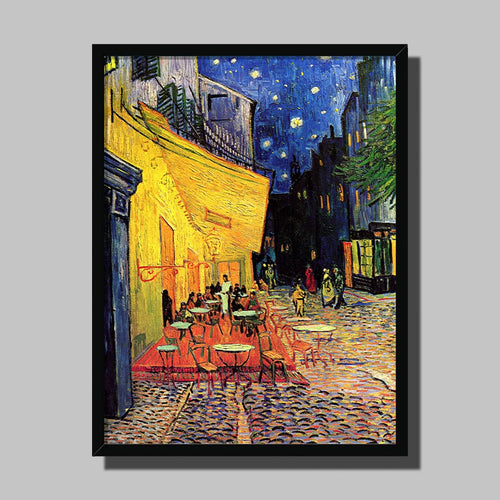 Cafe Terrace, Arles at Night by Vincent van Gogh. Print Framed Unmounted / 11x14