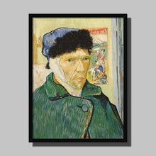 Load image into Gallery viewer, Self Portrait with Bandaged Ear by Vincent van Gogh. Print Framed Unmounted / 11x14&quot; (28x35.5cm) / Black - Exact Art
