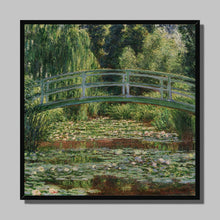 Load image into Gallery viewer, The Japanese Footbridge and the Water Lily Pond by Claude Monet. Print Framed Unmounted / 12x12&quot; (30x30cm) / Black - Exact Art
