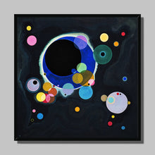 Load image into Gallery viewer, Several Circles by Wassily Kandinsky. Print Framed Unmounted / Black / 12x12&quot; (30x30cm) - Exact Art
