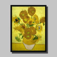 Load image into Gallery viewer, Sunflowers On Yellow by Vincent van Gogh. Print Framed Unmounted / 11x14&quot; (28x35.5cm) / Black - Exact Art
