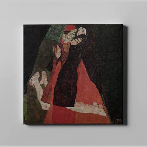 Cardinal and Nun by Egon Schiele. Canvas / 12x12