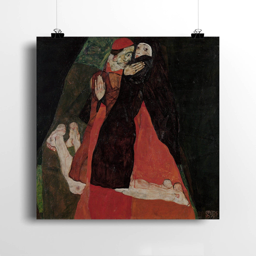 Cardinal and Nun by Egon Schiele. Print / 12x12