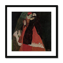 Load image into Gallery viewer, Cardinal and Nun by Egon Schiele. Print Framed Mounted / 12x12&quot; (30x30cm) / Black - Exact Art
