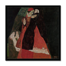 Load image into Gallery viewer, Cardinal and Nun by Egon Schiele. Print Framed Unmounted / 12x12&quot; (30x30cm) / Black - Exact Art
