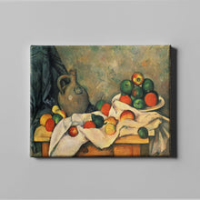 Load image into Gallery viewer, Curtain, Jug and Fruit by Paul Cézanne. Canvas / 14x11&quot; (35.5x28cm) / N/A - Exact Art
