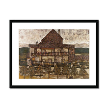 Load image into Gallery viewer, House with Shingle Roof by Egon Schiele. Canvas Framed / 11x14&quot; (28x35.5cm) / Black - Exact Art
