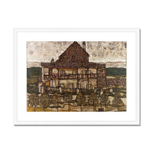 Load image into Gallery viewer, House with Shingle Roof by Egon Schiele. Canvas Framed / 11x14&quot; (28x35.5cm) / White - Exact Art
