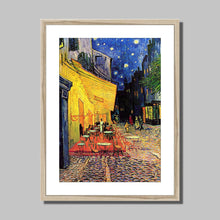 Load image into Gallery viewer, Cafe Terrace, Arles at Night by Vincent van Gogh. Print Framed Mounted / 11x14&quot; (28x35.5cm) / Natural - Exact Art
