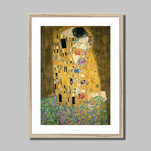 Load image into Gallery viewer, The Kiss by Gustav Klimt. Print Framed Mounted / 11x14&quot; (28x35.5cm) / Natural - Exact Art
