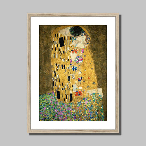 The Kiss by Gustav Klimt. Print Framed Mounted / 11x14