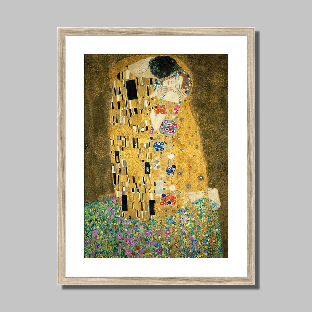 The Kiss by Gustav Klimt. Print Framed Mounted / 11x14
