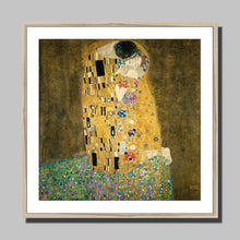 Load image into Gallery viewer, The Kiss by Gustav Klimt. Print Framed Mounted / 12x12&quot; (30x30cm) / Natural - Exact Art
