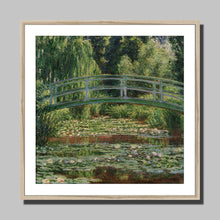 Load image into Gallery viewer, The Japanese Footbridge and the Water Lily Pond by Claude Monet. Print Framed Mounted / 12x12&quot; (30x30cm) / Natural - Exact Art
