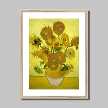 Load image into Gallery viewer, Sunflowers On Yellow by Vincent van Gogh. Print Framed Mounted / 11x14&quot; (28x35.5cm) / Natural - Exact Art
