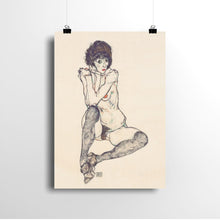 Load image into Gallery viewer, Seated Female Nude by Egon Schiele. Print / 11x14&quot; (28x35.5cm) / N/A - Exact Art
