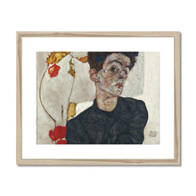 Load image into Gallery viewer, Self Portrait with Phyalis by Egon Schiele. Print Framed Mounted / 14x11&quot; (35.5x28cm) / Natural - Exact Art
