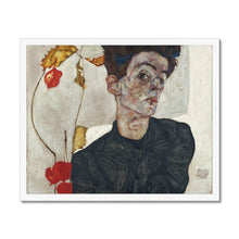 Load image into Gallery viewer, Self Portrait with Phyalis by Egon Schiele. Print Framed Unmounted / 14x11&quot; (35.5x28cm) / White - Exact Art
