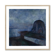 Load image into Gallery viewer, Starry Night by Edvard Munch. Print Framed Mounted / 12x12&quot; (30x30cm) / Natural - Exact Art
