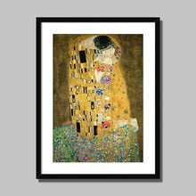 Load image into Gallery viewer, The Kiss by Gustav Klimt. Print Framed Mounted / 11x14&quot; (28x35.5cm) / Black - Exact Art
