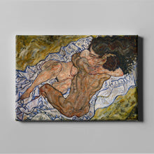 Load image into Gallery viewer, The Embrace by Egon Schiele. 14x11&quot; (35.5x28cm) / Canvas / N/A - Exact Art
