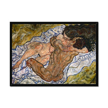 Load image into Gallery viewer, The Embrace by Egon Schiele. 14x11&quot; (35.5x28cm) / Print Framed Unmounted / Black - Exact Art
