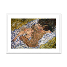 Load image into Gallery viewer, The Embrace by Egon Schiele. 14x11&quot; (35.5x28cm) / Print Framed Mounted / White - Exact Art
