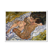 Load image into Gallery viewer, The Embrace by Egon Schiele. 14x11&quot; (35.5x28cm) / Print Framed Unmounted / White - Exact Art
