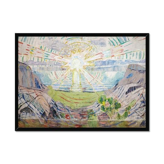 The Sun by Edvard Munch. Print Framed Unmounted / 14x11